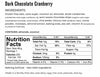 Kakookies Dark Chocolate Cranberry ingredients and nutrition facts