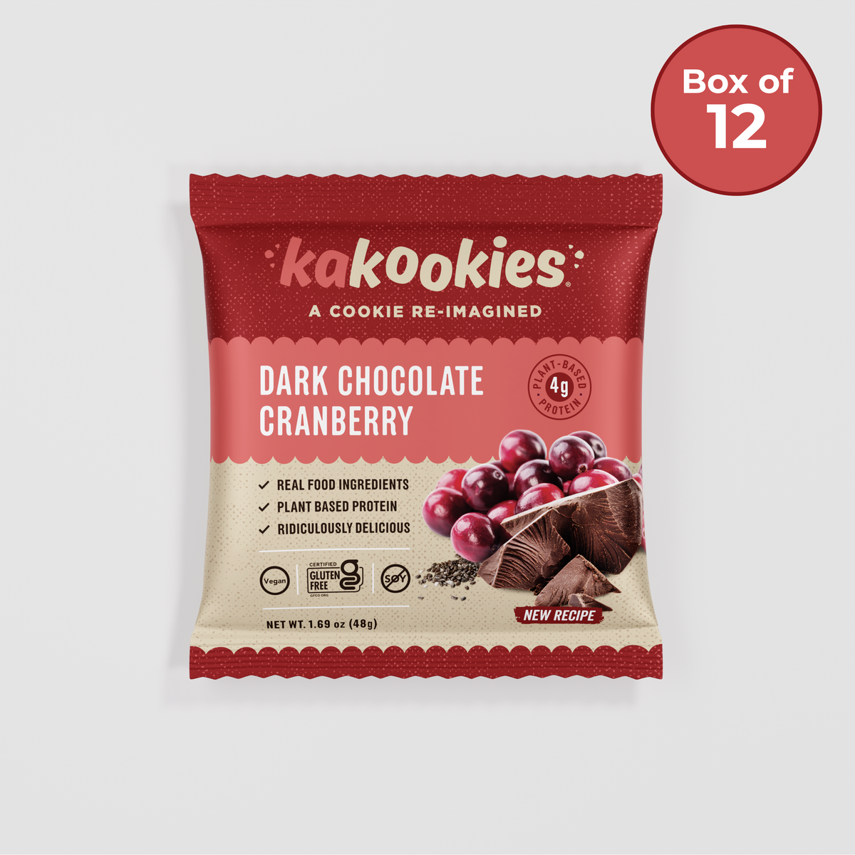 Kakookies Dark Chocolate Cranberry - Superfood Oatmeal Energy