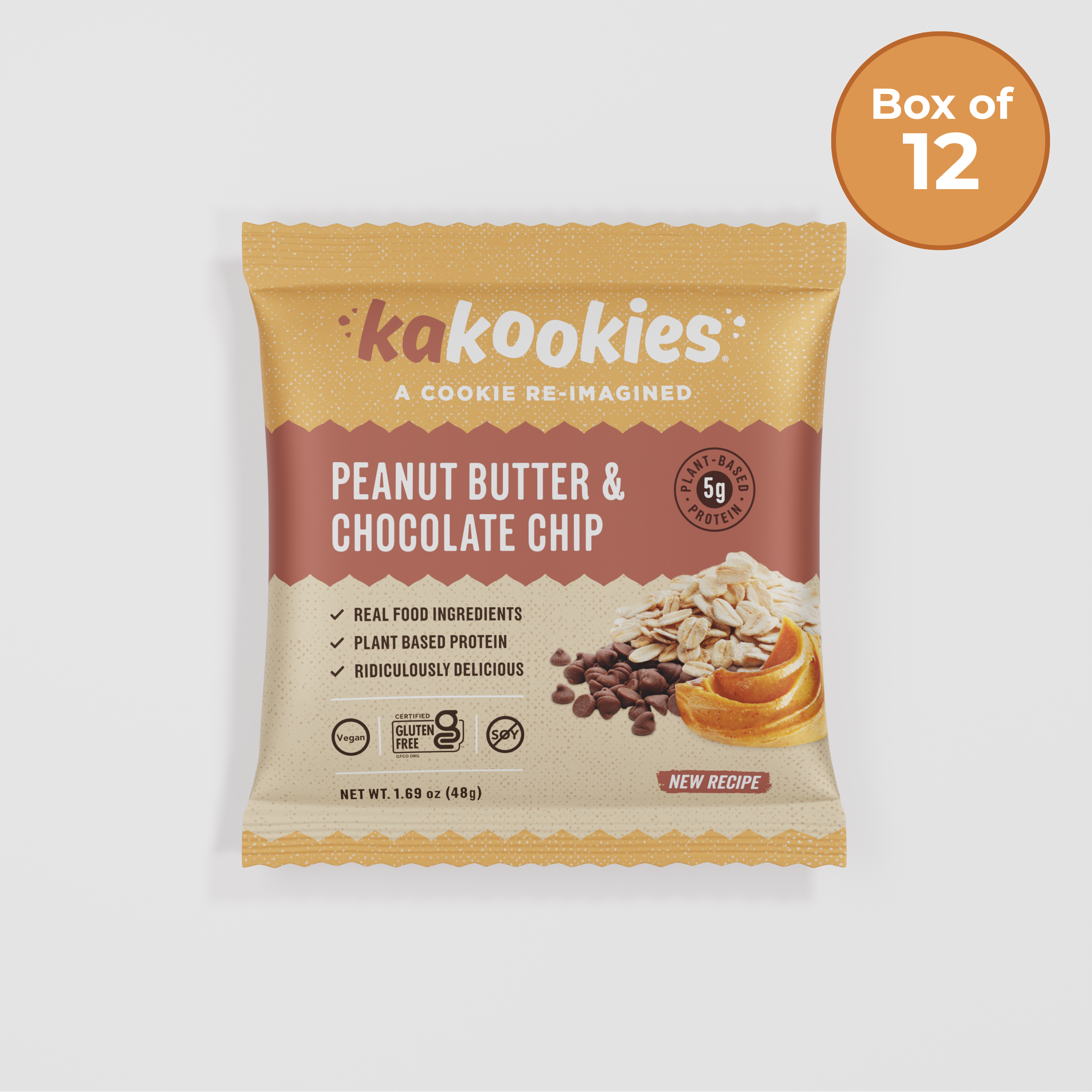 Kakookies Peanut Butter Chocolate Chip - Energy Snack Cookies