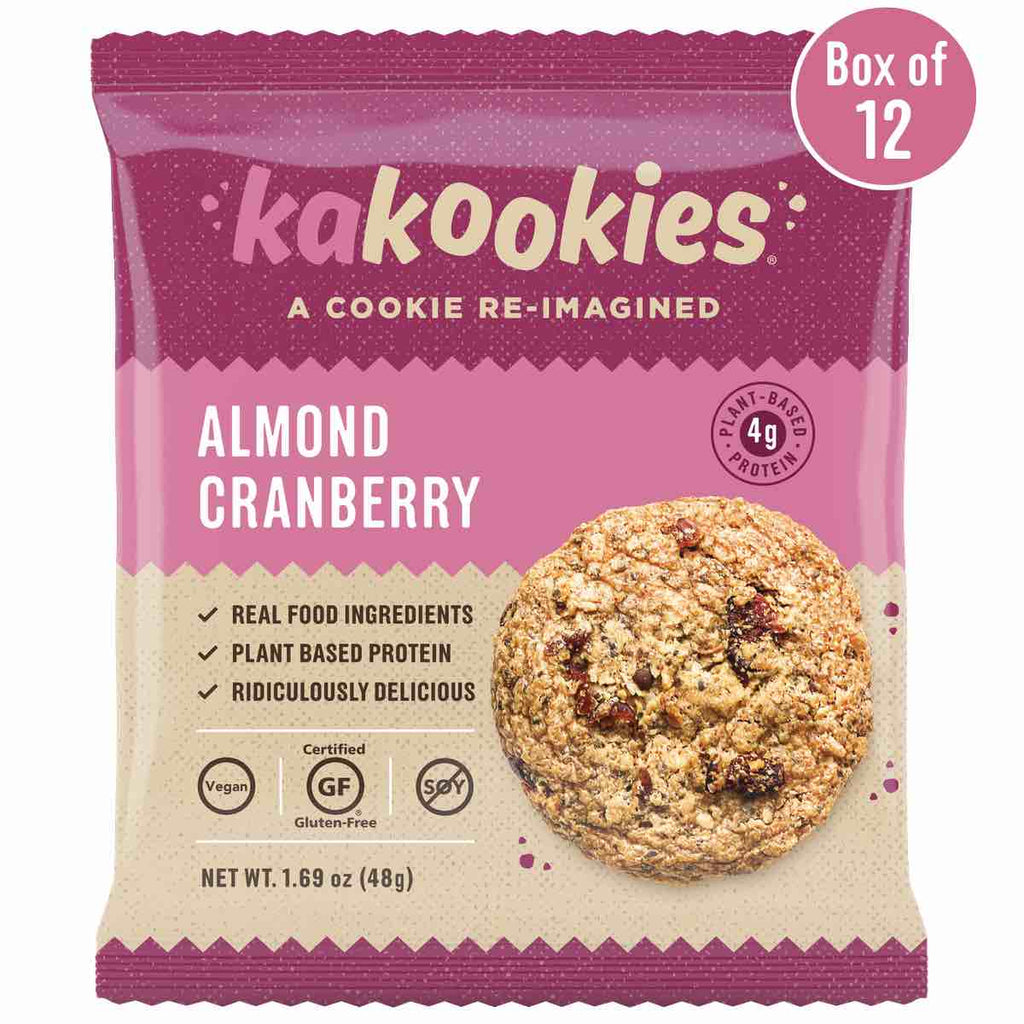 Kakookies Almond Cranberry delicious grab and go breakfast or oatmeal energy snack cookies with almonds and cranberries
