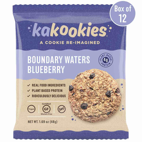 Kakookies Boundary Waters Blueberry vegan and gluten free oatmeal energy snack cookies with superfood ingredients and plant-based protein