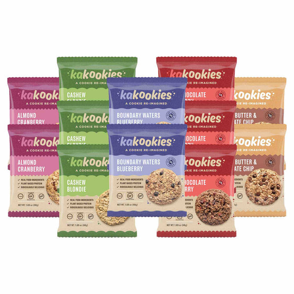 Kakookies assortment of delicious plant-based oatmeal energy snack cookies